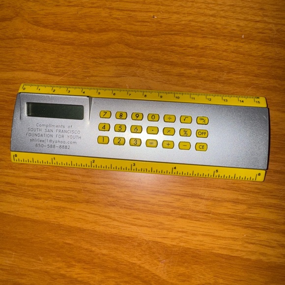 Gray and Yellow Multi-Function Calculator Ruler - Picture 1 of 1